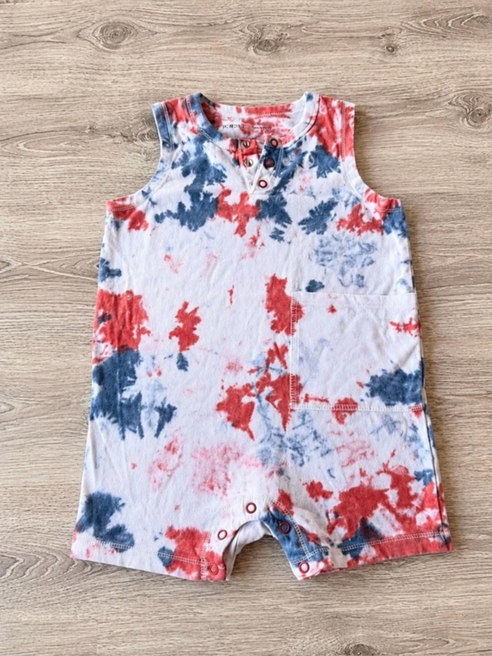 Burt's Bees Baby Romper 18M Tie Dye Organic Cotton Sleeveless Snap Summer Outfit